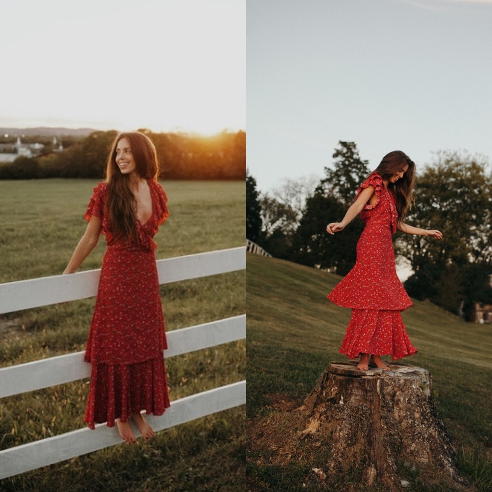 Cleobella Red Maxi Dress